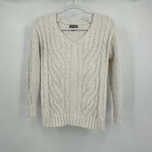 Cupcake Clothing Co Womens Cable Knit Sweater Size S Cream Fisherman Cottagecore